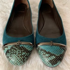 Tory Burch Python Pacey Driver flats